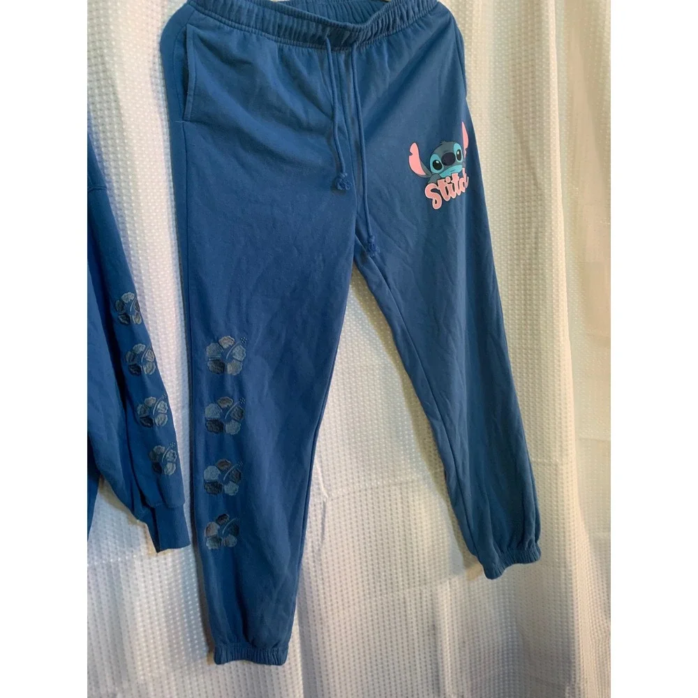 Disney Lilo & Stitch Blue‎ Sweatshirt and Joggers Lounge Set Womens Medium